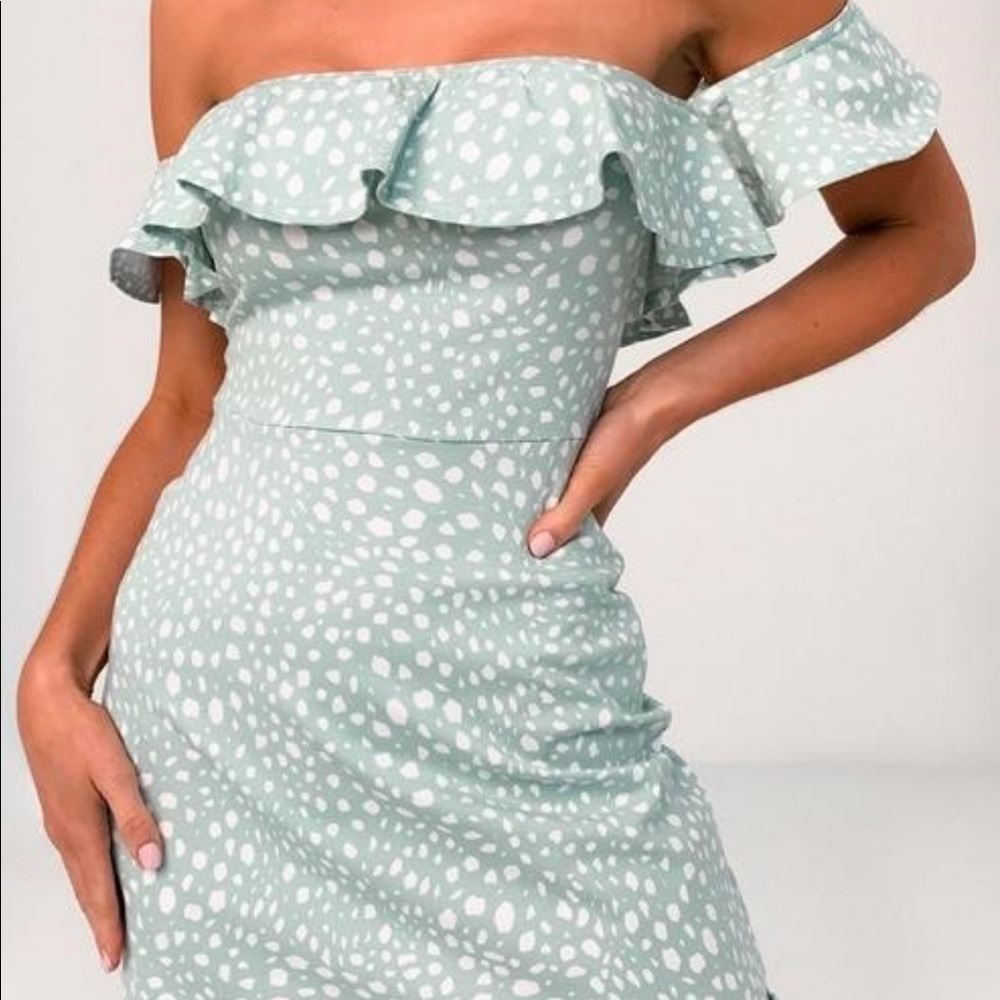 Sage animal print skater dress